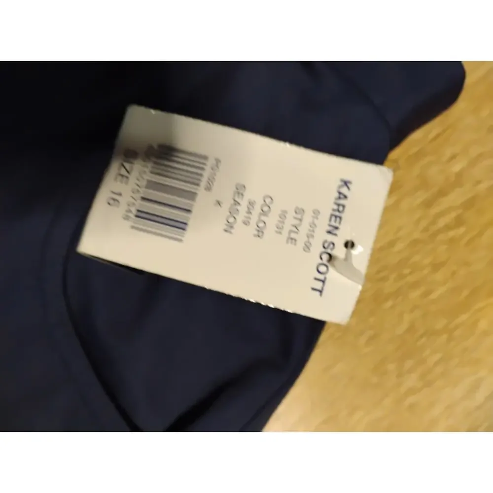 Karen & Scott A-Line Skort Womens 1 Navy Blue Cotton Stretch Lined Preppy